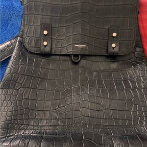 Saint Laurent Black Crocodile-Embossed Men's Bag 💼